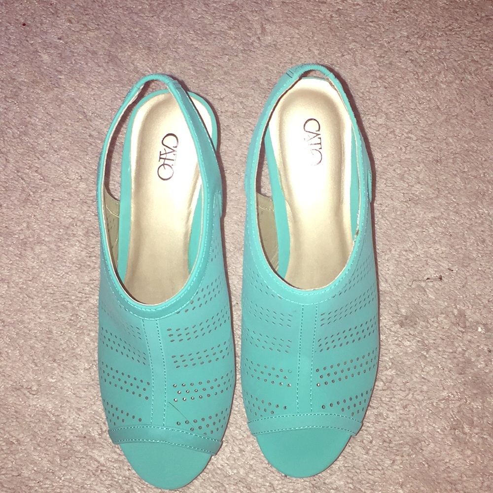 Cato Pool Green Size 8 Wedge Sandal
